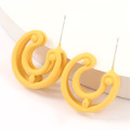 Shangjie OEM aretes para mujeres C shape cute alloy earrings colorful girl earrings hip hop fashion stud earrings